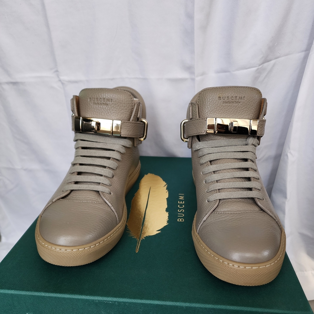 Buscemi Taupe High-Top Sneakers